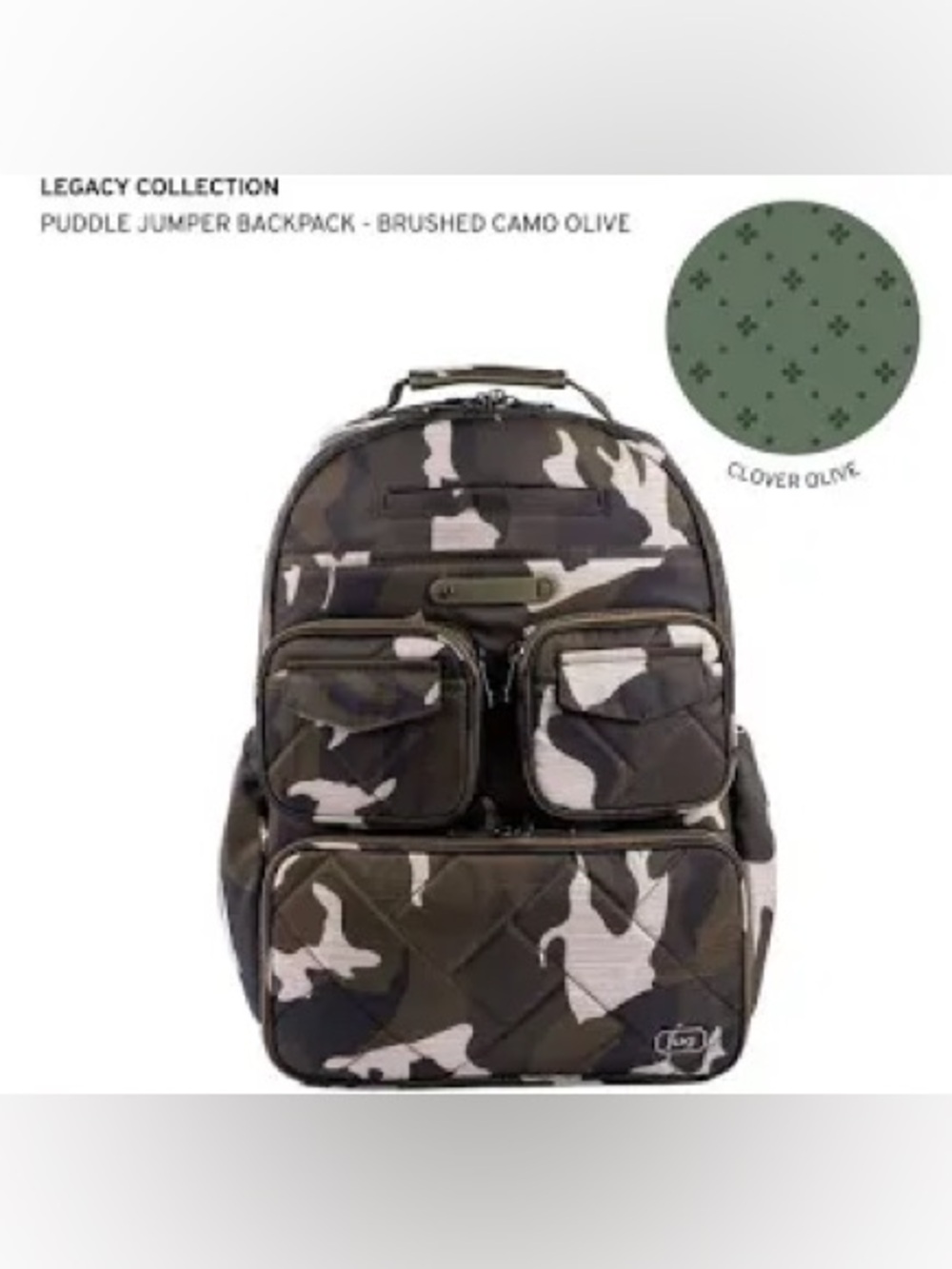 Lug Legacy Collection Puddle Jumper Backpack NWT Brushed Camo Olive